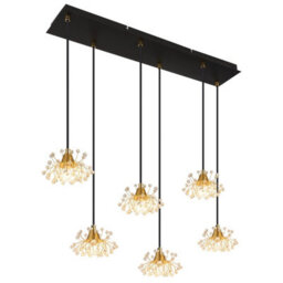 Luminosa Lighting Luminosa Fiore Cluster Pendant Ceiling Light Matt Black 6X G9 - thumbnail 1