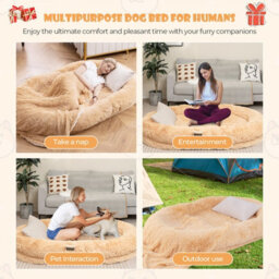 Costway Human Dog Bed Giant Human-Sized Dog Bed Fits People Pets W/ Pillow - thumbnail 9