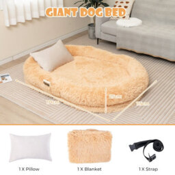 Costway Human Dog Bed Giant Human-Sized Dog Bed Fits People Pets W/ Pillow - thumbnail 2