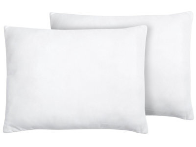 Beliani Set Of 2 White Microfibre Pillows 50 X 60 Cm - Soft Hypoallergenic Support For Back And Side Sleepers - image 1