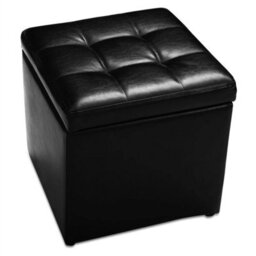 Leather Storage Ottoman Cube Pouffe Storage Toy Box Padded Foot Stool