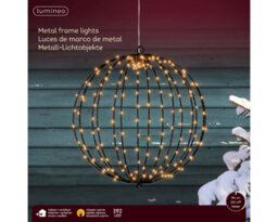 Lumineo Metal Christmas Ball Frame Light Led Sphere Light Ball & Timer Classic Warm 28Cm - thumbnail 2