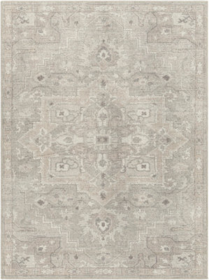 Livabliss Becki Owens Elle-Vintage Grey Beige Brown Traditional Boho Living Dining Bedroom Rug 200 X 275 Cm Easy Care, Non Shedding - image 1