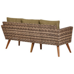 Beliani Garden Lounge Set With Table 5 Seater Vittoria Xl Pe Rattan Olive Green - thumbnail 7