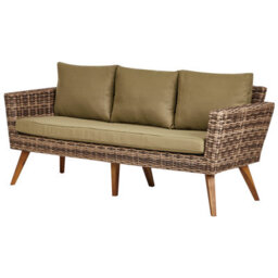 Beliani Garden Lounge Set With Table 5 Seater Vittoria Xl Pe Rattan Olive Green - thumbnail 6