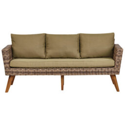Beliani Garden Lounge Set With Table 5 Seater Vittoria Xl Pe Rattan Olive Green - thumbnail 5
