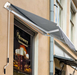 Retractable Aluminium Sunshade Patio Cover - Grey 2.5X3.0M Awning Gazebo - thumbnail 2