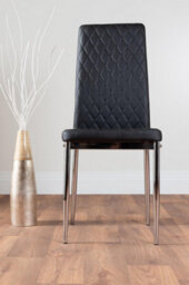 Furniturebox Uk Lira 100 Extending Dining Table And 4 Black Milan Chairs - thumbnail 8