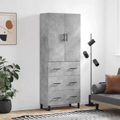 Berkfield Highboard Concrete Grey 69.5X34X180 Cm Engineered Wood - image 1