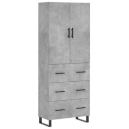 Berkfield Highboard Concrete Grey 69.5X34X180 Cm Engineered Wood - thumbnail 2
