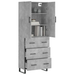 Berkfield Highboard Concrete Grey 69.5X34X180 Cm Engineered Wood - thumbnail 3