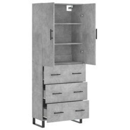 Berkfield Highboard Concrete Grey 69.5X34X180 Cm Engineered Wood - thumbnail 4