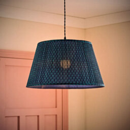 Valuelights Malina Double Teal Large Pleated Tapered Easy Fit Lamp Shade (D) 45Cm And Bulb - thumbnail 1
