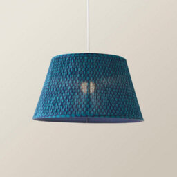 Valuelights Malina Double Teal Large Pleated Tapered Easy Fit Lamp Shade (D) 45Cm And Bulb - thumbnail 3