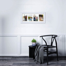 AK Frames 50X20Cm White Classic Multi Photo Frame With White Mount - Holds 4 Apertures (4X) 6X4 Photos - thumbnail 3