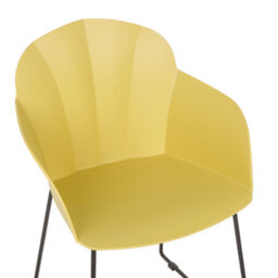 Beliani Zenith Yellow Synthetic Dining Chairs Set Of 2 With Black Metal Legs - thumbnail 7