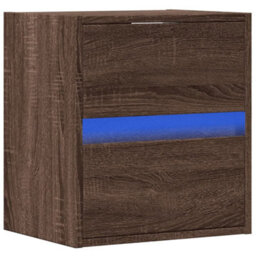 Berkfield Tv Wall Cabinet With Led Lights Brown Oak 41X31X45 Cm - thumbnail 3