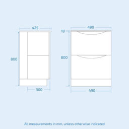 Nes Home White 500mm Freestanding Vanity Unit Round Ceramic Countertop Basin - thumbnail 6