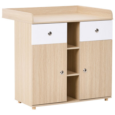 Beliani Changing Table Dresser Delisle Light Brown - image 1