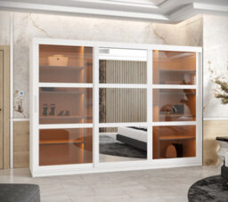 Arte Parma Ii Sliding Door Wardrobe (H2000mm W2500mm D620mm) With Shelves - White Matt