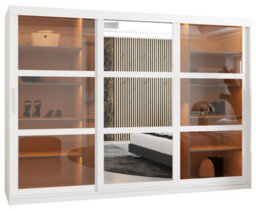 Arte Parma Ii Sliding Door Wardrobe (H2000mm W2500mm D620mm) With Shelves - White Matt - thumbnail 2