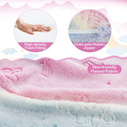 Gainoom Kids Macaron Couch With Blanket 2-In-1 Folding Toddler Sofa & Lounger Glow In The Dark Toddler Chair - thumbnail 7
