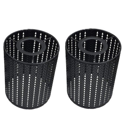 2 Pack Of Black Pendant Light Shade Metal Drum Shaped Lampshade Industrial Easy Fit Ceiling Indoor Wire Cage Lampshade - image 1