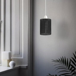 2 Pack Of Black Pendant Light Shade Metal Drum Shaped Lampshade Industrial Easy Fit Ceiling Indoor Wire Cage Lampshade - thumbnail 6
