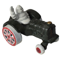 AB Tools Michelin Man Waving In Tractor Mascot Figure Statue Bibendum Figurine Cast Iron - thumbnail 1