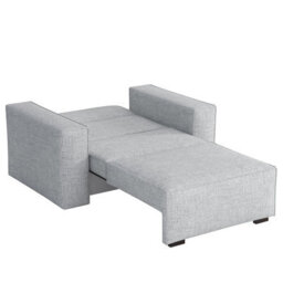 Upholstered Sofa Bed Armchair With Sleeping Function And Storage Solid Wood Legs Wooden Frame 123X88X102Cm Cream - thumbnail 5
