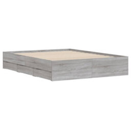 Berkfield Bed Frame With Drawers Without Mattress Grey Sonoma 150X200 Cm King Size - thumbnail 4