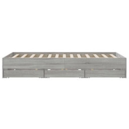 Berkfield Bed Frame With Drawers Without Mattress Grey Sonoma 150X200 Cm King Size - thumbnail 7