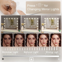 Hollywood Vanity Mirror With Lights 12 Led Bulbs Standing Mirror 360 Rotation For Makeup - thumbnail 3