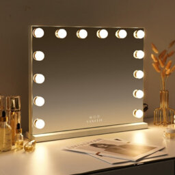 Hollywood Vanity Mirror With Lights 12 Led Bulbs Standing Mirror 360 Rotation For Makeup - thumbnail 1