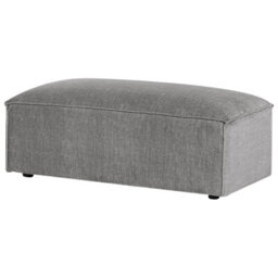 Beliani Modern Ottoman Hellnar Fabric Grey - thumbnail 1