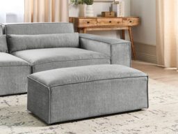Beliani Modern Ottoman Hellnar Fabric Grey - thumbnail 2