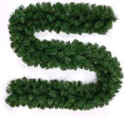 SuperGift.com 9Ft Artificial Green Christmas Garland - thumbnail 1