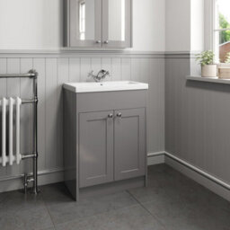 Affine 600mm Bathroom Vanity Unit Basin Sink Storage Cabinet Furniture Grey Traditional - thumbnail 5
