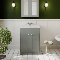 Affine 600mm Bathroom Vanity Unit Basin Sink Storage Cabinet Furniture Grey Traditional - thumbnail 2