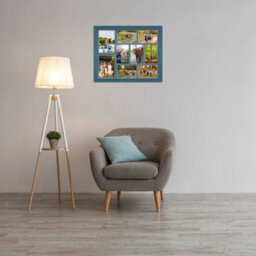 AK Frames 20X16 Navy Blue Modern Multi Photo Frame With Pompadour Mount - Holds 9 Apertures (2X) 7X5, (7X) 6X4 Photos - thumbnail 3