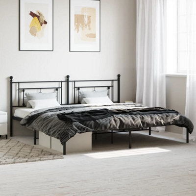 Berkfield Metal Bed Frame Without Mattress With Headboard Black 193X203Cm - image 1