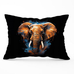 Warren Reed Designer Splashart Elephant Blue Cushions 33Cm X 48Cm - thumbnail 1