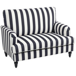 Homcom Cuddle Chair With Stripe, Armchair For Living Room, Black And White - thumbnail 2