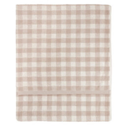 Yard Barton Gingham Check 100% Cotton Bath Sheet, Natural, 100 X 150Cm - thumbnail 2