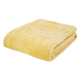 Catherine Lansfield Raschel Velvet Touch 130X170Cm Blanket Throw Ochre - thumbnail 2