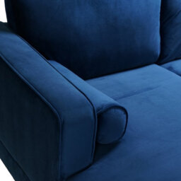 Valencia Luna L Shape Sofa Blue Kiln Dried Wood Stainless Steel Leg High Density Foam Ultimate Comfort - thumbnail 5