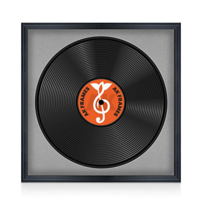 "16X16"" Black Classic Vinyl Record Frame With Silver Mount For 12 Inch Lp Disc - Ak Frames" - image 1