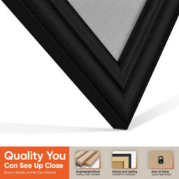 "16X16"" Black Classic Vinyl Record Frame With Silver Mount For 12 Inch Lp Disc - Ak Frames" - thumbnail 3