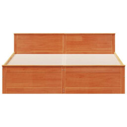 Berkfield Bed Frame Without Mattress With Headboard Wax Brown 180X200 Cm Super King Solid Wood Pine - thumbnail 4