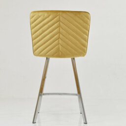 Lakeland Furniture Dartmoor Camel Cream Velvet Chrome Fixed Leg Base Bar Stool - thumbnail 6